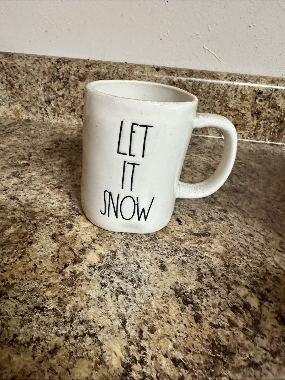 Rae Dunn White Ceramic 'Let It Snow' Mug